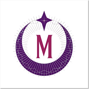 M - Moon Monogram Posters and Art